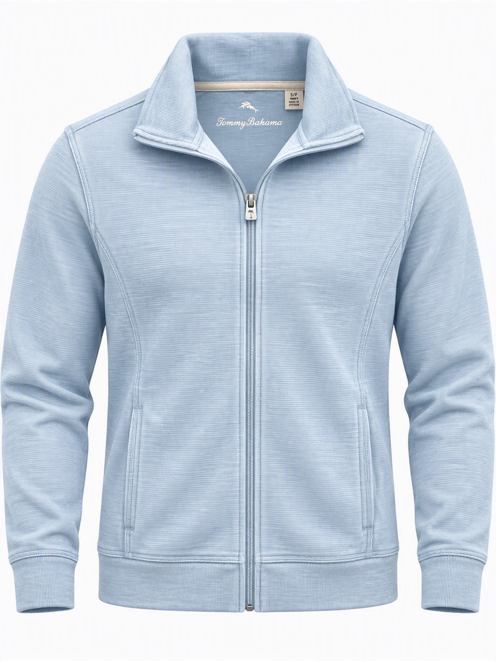 Tommy Bahama Men’s Pale Blue Zip-Up Sweater Jacket